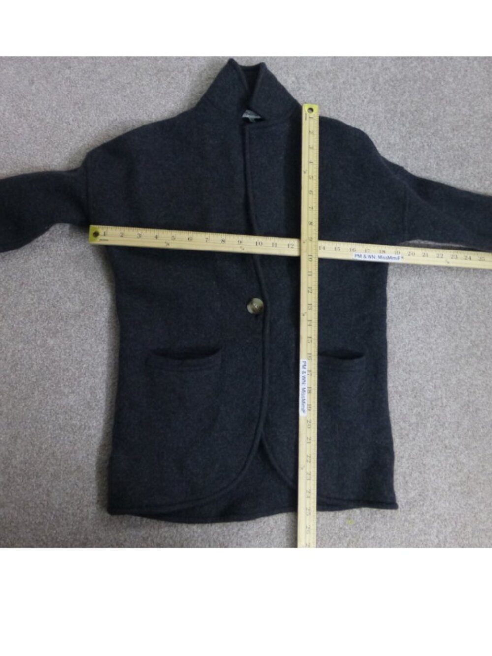Madewell 100% Merino Wool Dark Grey On Button Blazer Jacket (Size XS) - Picture 9 of 11